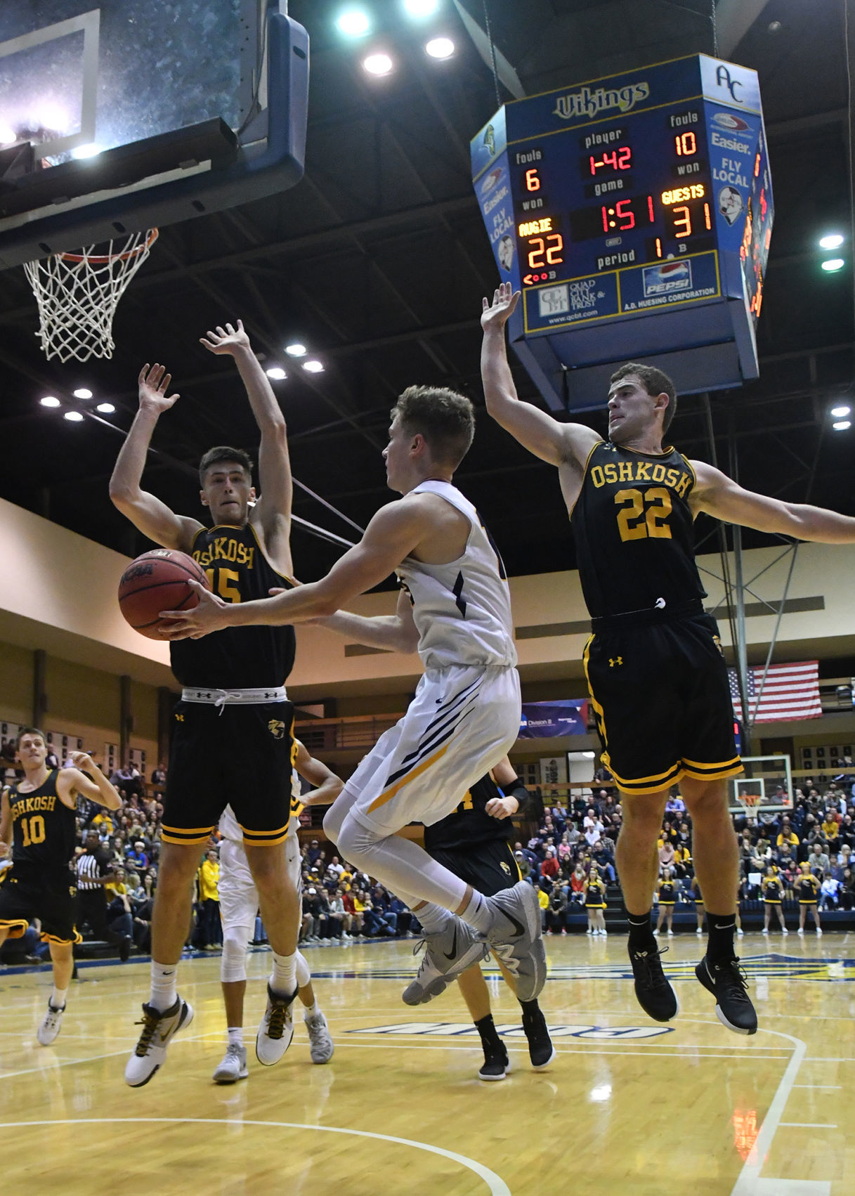 Augustana College men's basketball vs UW-Oshkosh season opener.